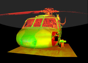 front view of black hawk 3d image taken by surphaser 3d laser scanners