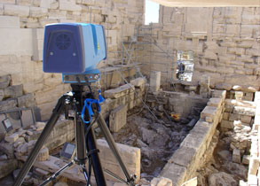 3d laser scanners positioned at Erechtheion inner structure