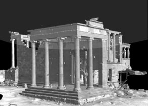 whole view of Erechtheion pillars from the outside taken by surphaser 3d laser scanners