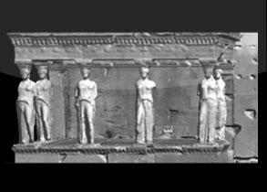 close up of Erechtheion 3d image detail taken by 3d laser scanners